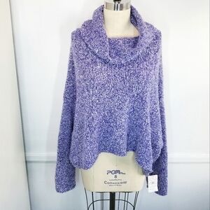NEW Free People | Grape Hyacinth Turtleneck Crop Sweater S‎